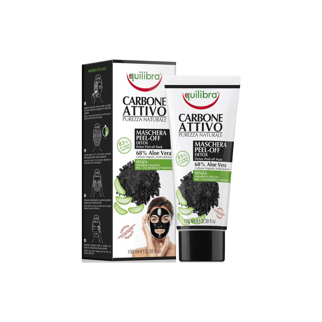 Maschera Peel-Off Carbone Attivo